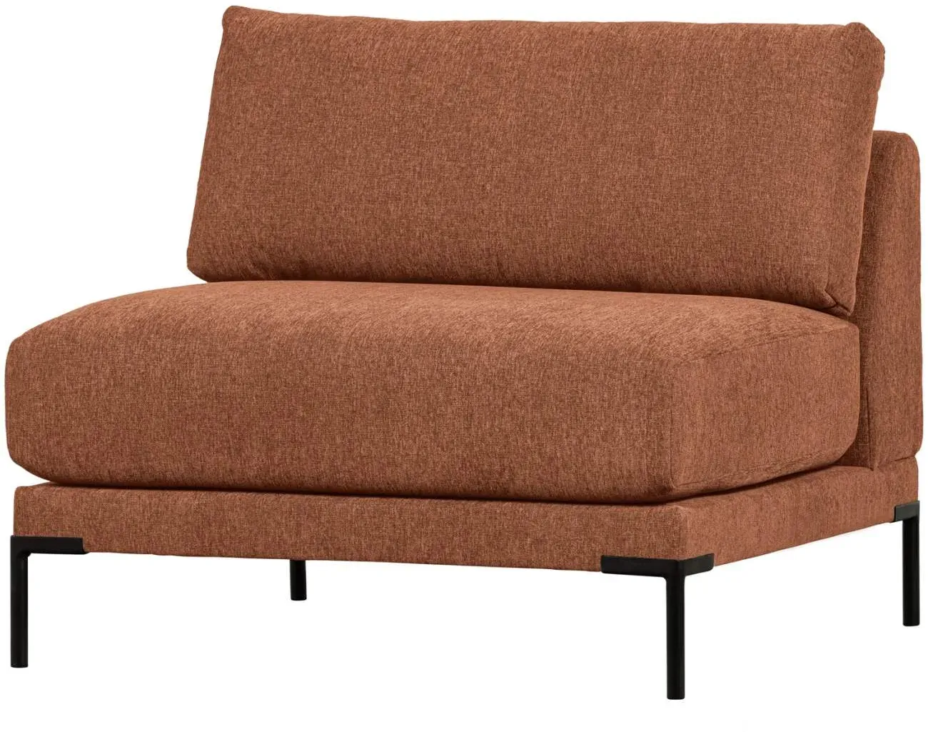 Modulsofa Couple Einzel-Element, Chenille-Stoff mit grober Struktur, modern, rostorange, flexibel kombinierbar