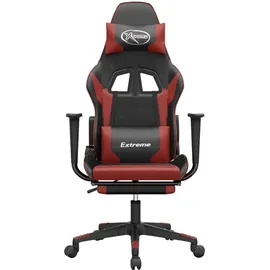 vidaXL Gaming-Stuhl mit Fußstütze Schwarz und Weinrot