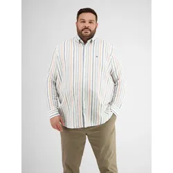 Leinenhemd in sommerlichem Streifenmuster - Mid Storm Blue - 6XL