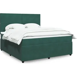 vidaXL Boxspringbett 180 x 200 cm Dunkelgrün