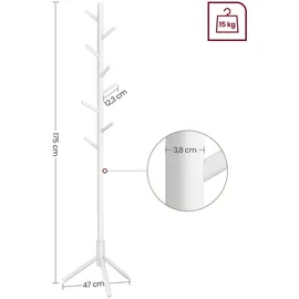 VASAGLE Garderobenständer RCR04WT Weiß