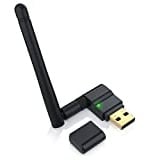 CSL - 300 Mbit s WLAN Stick mit Abnehmbarer Antenne - Wireless LAN - USB 2.0 Stick - Mini Dongle 802.11n b g - SMA Buchse 150 54 - Windows 11 fähig - Schwarz