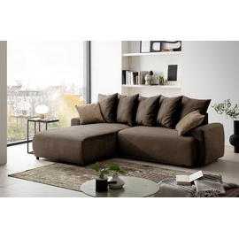 exxpo - sofa fashion Ecksofa »Game, L-Form«, inkl. Bettfunktion, Bettkasten, Zier- und Rückenkissen braun
