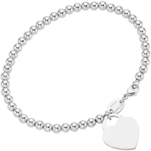 GIORGIO MARTELLO MILANO Armband Kugeln mit Behang Herz Silber 925 Größe 19 cm