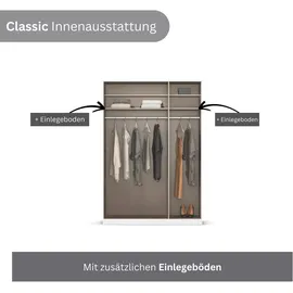 Rauch »Drehtürenschrank Schrank Garderobe Wäscheschrank Schlafzimmer AVOLA« in 3 verschiedenen Ausstattungen BASIC/CLASSIC/PREMIUM, mit hochwertigen Stangengriffen in Schwarz aus Metall MADE IN GERMANY, grau