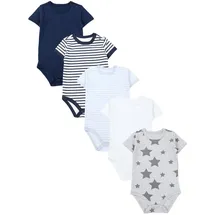 TupTam Baby Body Kurzarm – 5er Set Body Baby aus Baumwolle – Weicher, Atmungsaktiver Kurzarm Body Baby Jungen, Farbe: Farbenmix 3, Größe: 80 - 80