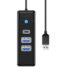 COFI Orico Hub Adapter USB auf 2x USB 3.0 + USB-C, 5 Gbps, 0.15m Schwarz