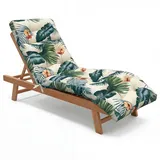 Awoyep Outdoor Liegenauflage Auflage Gartenliege: 183x53 cm Wasserdicht Gartenkissen mit Haltegurten Dickes für Sonnenliege Liegestuhl Auflagen für Deckchair Sitzauflage Balkon und Pool (Hawaiian)
