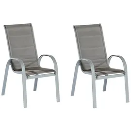 Merxx Amalfi Stapelsessel 56,5 x 77 x 104 cm diamantbraun 2 St.