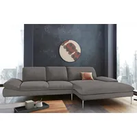W.SCHILLIG Ecksofa enjoy&MORE, Designsofa, bequem, zeitlos und elegant, L-Form, mit Sitztiefenverstellung, Füße silber matt, Breite 340 cm grau