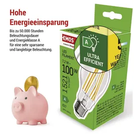 EMOS LED-Lampe A60, A CLASS E27 7,2 W 1521 lm, Warmweiß