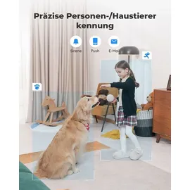 Reolink 5MP PTZ Überwachungskamera Auto-Tracking, 3X Zoom, Baby Monitor mit Mensch/Haustiererkennung, Schwarz