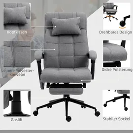 Vinsetto Bürostuhl Polyester Grau