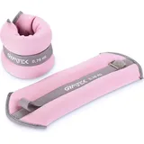 Gymtek Knöchelgewicht - Verstellbares Gewichte-Set am Knöchel - Handgelenkriemen am Handgelenk – Gewichtsmanschetten - Fuß-/Handgelenkgewicht Manschetten - 2x0,75kg - Rosa