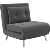 Homcom Schlafsessel mit Bettfunktion, Einzelsofa mit Kissen Samtoptik