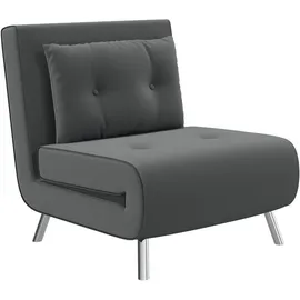 Homcom Schlafsessel mit Bettfunktion, Einzelsofa mit Kissen Samtoptik