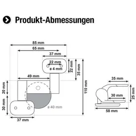 CORNAT WC-Sitz-Befestigungs Tarox Roda Edelstahl