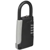 Relaxdays Schlüsseltresor mit Bügel, 4-stelliger Zahlencode, außen, Schlüsselsafe klein, HxBxT: 14,5 x 6 x 2 cm, schwarz,