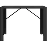 vidaXL Bartisch mit Glasplatte Schwarz 145x80x110 cm Poly Rattan