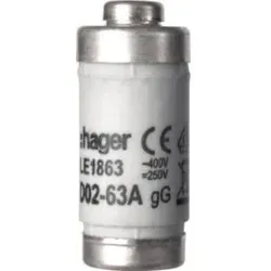Hager LE1863 Sicherung D02 E18 63A 400V gG mit Melder