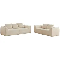 STILVORA Kombinationssofa Cord Beige modular, ohne Montage, mit breiten Sitzen