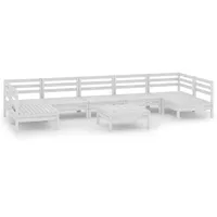 vidaXL Garten-Lounge-Set 8-tlg. weiß Kiefer