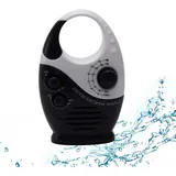 Duschradio, Am Fm Badezimmerradio, Wasserdichtes Hängendes Duschradio, Einstellbare Lautstärke, Schwarz