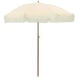 vidaXL Sonnenschirm Ø 160 cm Gelb und Weiß