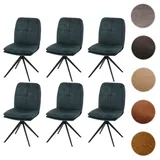 6er-Set Esszimmerstuhl HWC-M68, K√ochenstuhl Lehnstuhl, drehbar Auto-Position, Metall Stoff/Textil ~ blau