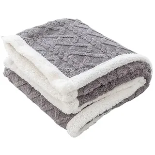 LiuliuBull 130X160cm Verdicken Bett Decke Winter Doppel Verdicken Lamm Wolle Überwurf Decke Schwere Dekorative Bett Decke Tagesdecke Auf Dem Bett(Dark Grey)