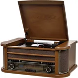 Reflexion HIF2004BT Retro Stereoanlage Funkempfang, Bluetooth®, Plattenspieler, CD, USB, Inkl. Fern