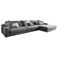 KAWOLA Ecksofa XL Lana Cord Recamiere rechts grau