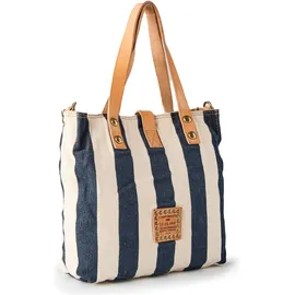 Campomaggi Genziana Shopper Canvas Beige/Blau