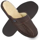 filsko Danzig Elegante Herren Pantoffeln aus Rindleder Hausschuh bis Schuhgröße 50! weiß 47 EU