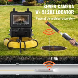 Vevor Inspektionskamera 91,5 m 23 cm mit 512-Hz-Ortung IP68