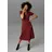 Aniston CASUAL Jerseykleid Rot/Schwarz Wickeloptik 46