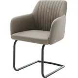 DeLife Freischwinger Greg-Flex Echt-Leder Schlamm Freischwinger rund Schwarz Taschenfederkern,