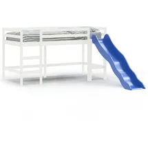 vidaXL Kinderhochbett mit Rutsche Weiß 90x200 cm Massivholz Kiefer - Weiß