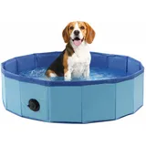 hundepool - runder hundepool blau 80x20 cm - robuster Kunststoff - faltbar - ohne pumpe - mit ablassventil - Sommer - wie kühlmatte Hund