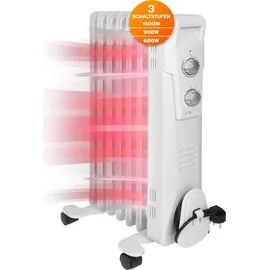 Clatronic Clatronic® Ölradiator | Effiziente mobile Heizung | elektrische Heizung mit 7 Rippen | Radiator mit 3 Leistungsstufen | Slimline Heizkörper | bi... | Weiß