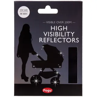 Reflektoren für Kinderwagen, Buggy, Roller, Lauf- oder Fahrräder | Für mehr Sichtbarkeit im Strassenverkehr | Für mehr Sicherheit für unsere Kleinen | Farbe: schwarz