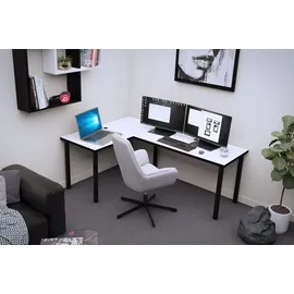 Möbelsystem Eckschreibtisch Gamingtisch Weiß