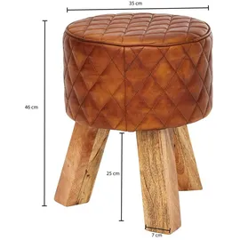 Wohnling Sitzhocker 35 x 46 x 35 cm Braun