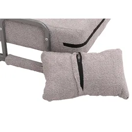 Mendler Schlafsessel HWC-K29, Klappsessel Schlafsofa Gästebett, Liegefläche 190x100cm, Stoff Bouclé (500g/m2) ~ grau