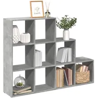 vidaXL Bücherregal 3 Stufen 137,5 x 29 x 103,5 cm Betongrau