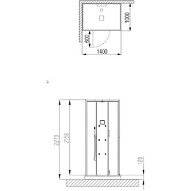 Hoesch SensePerience Rechteck 1400x1000 links Duschwanne Solique Weiss 532341.010552,
