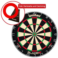 Winmau Aktionsangebot Dartboard "Blade 6 Dual Core" inkl. Dartmatte und Catchring,rot,