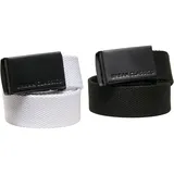 URBAN CLASSICS Canvas Belt Kids 2-Pack ONE SIZE Schwarz / Weiß