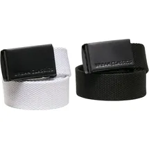 URBAN CLASSICS Canvas Belt Kids 2-Pack ONE SIZE Schwarz / Weiß
