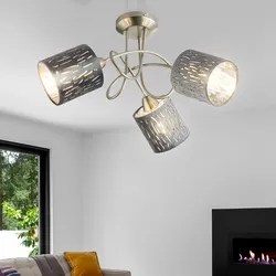 Decken Lampe Spot Rondell Strahler silber-metallic Wohn Zimmer Leuchte